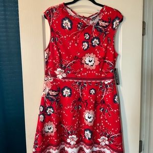 Red summer flower dress